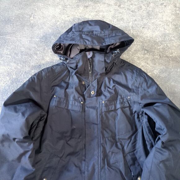 Vintage Pulse Windbreaker Jacket Womens L Black Hooded Full Zip Insulated Winter - Picture 2 of 8